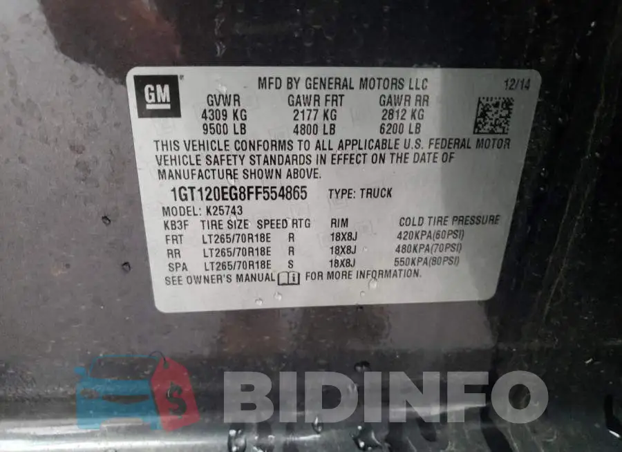 1GT120EG8FF554865 Photo# 12