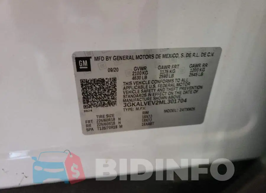 3GKALVEV2ML301704 Photo# 13