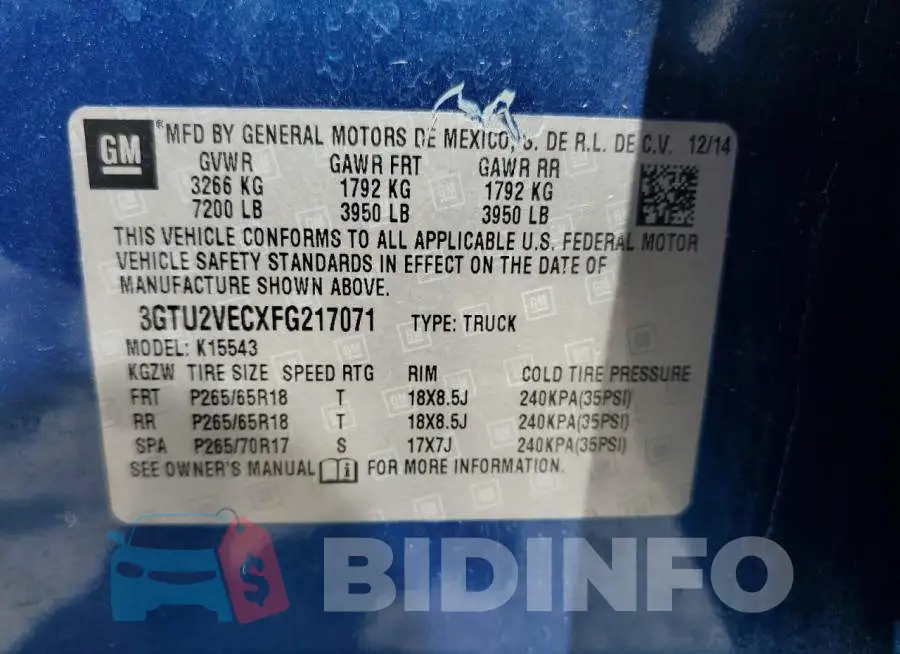 3GTU2VECXFG217071 Photo# 12