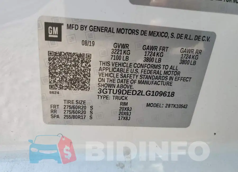 3GTU9DED2LG109618 Photo# 12