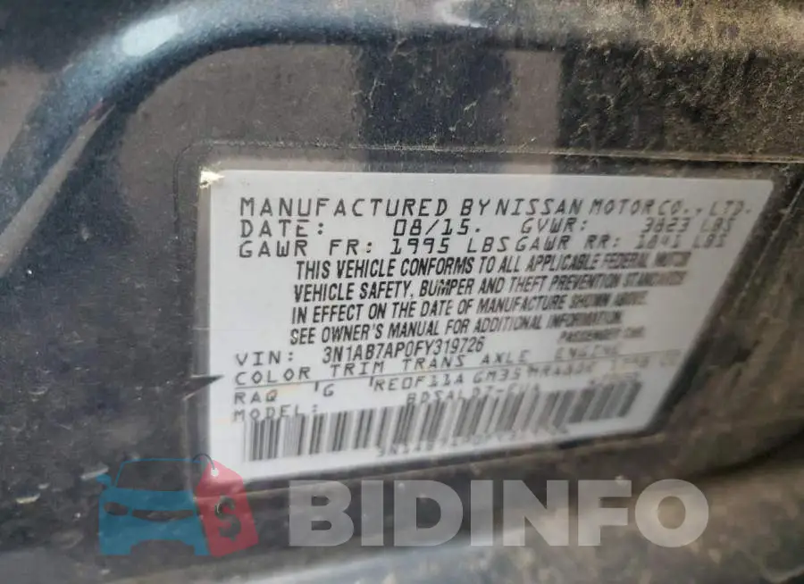 3N1AB7AP0FY319726 Photo# 12