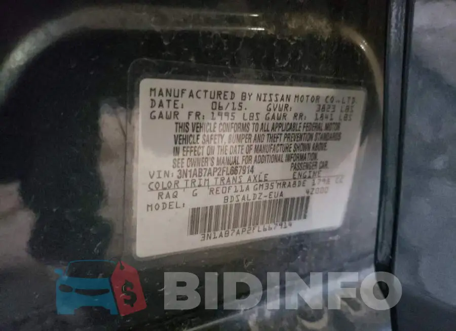 3N1AB7AP2FL667914 Photo# 13