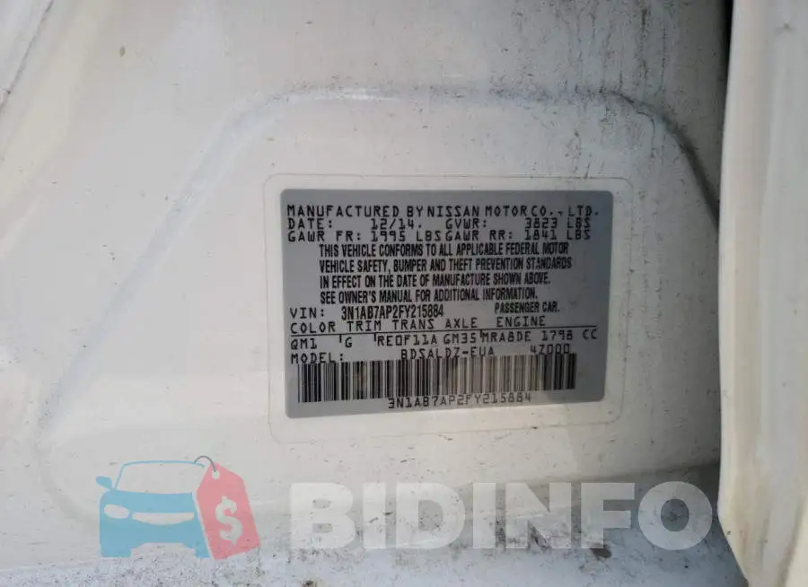 3N1AB7AP2FY215884 Photo# 12