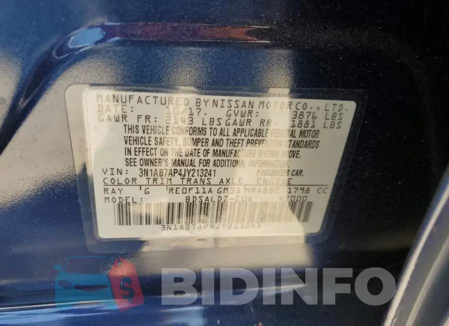 3N1AB7AP4JY213241 Photo# 12