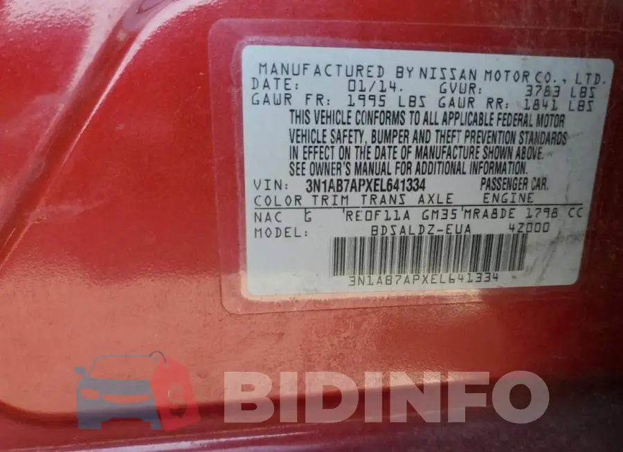 3N1AB7APXEL641334 Photo# 12