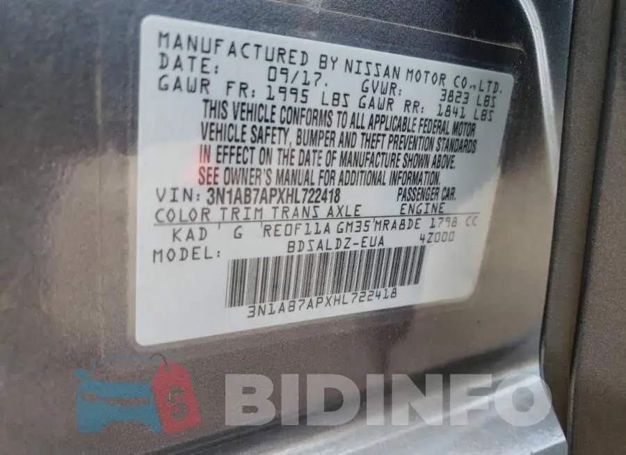 3N1AB7APXHL722418 Photo# 12