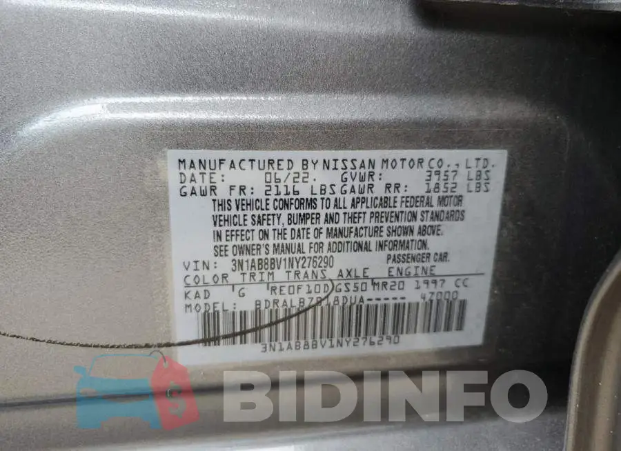 3N1AB8BV1NY276290 Photo# 13