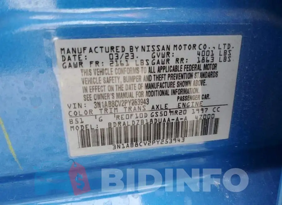 3N1AB8CV2PY253943 Photo# 12