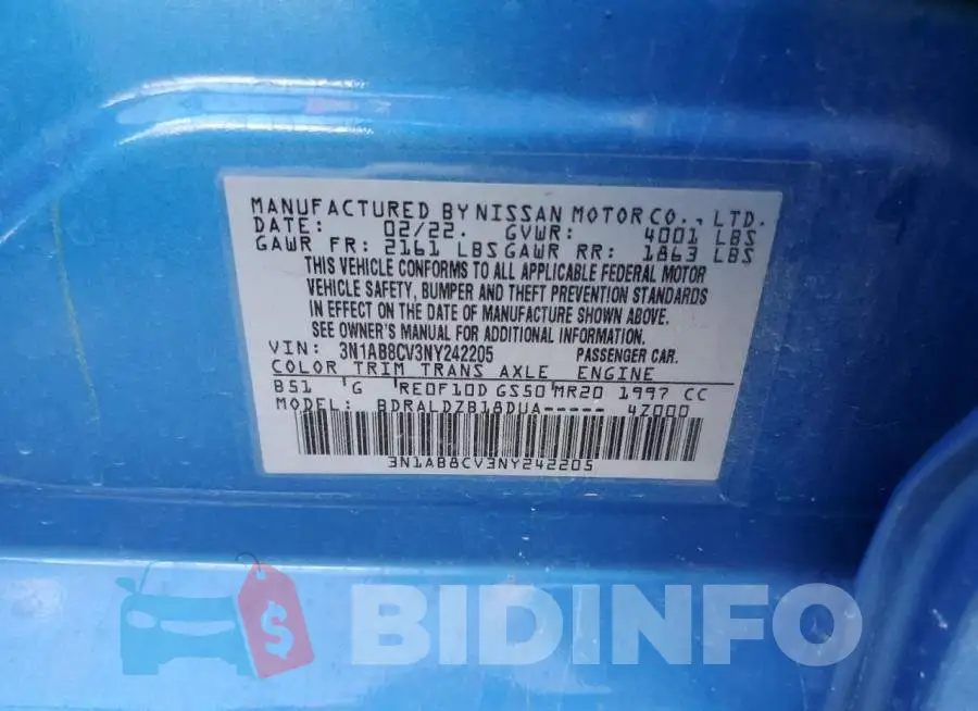 3N1AB8CV3NY242205 Photo# 12