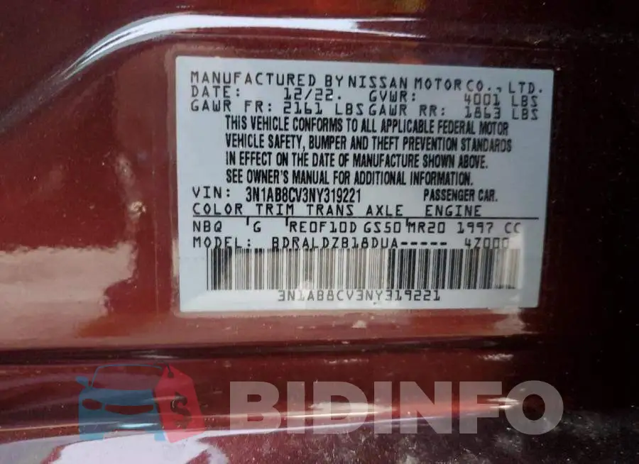3N1AB8CV3NY319221 Photo# 12