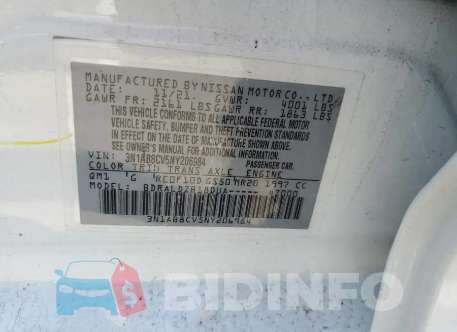 3N1AB8CV5NY206984 Photo# 12