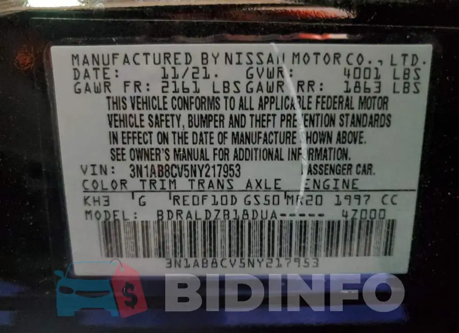 3N1AB8CV5NY217953 Photo# 12