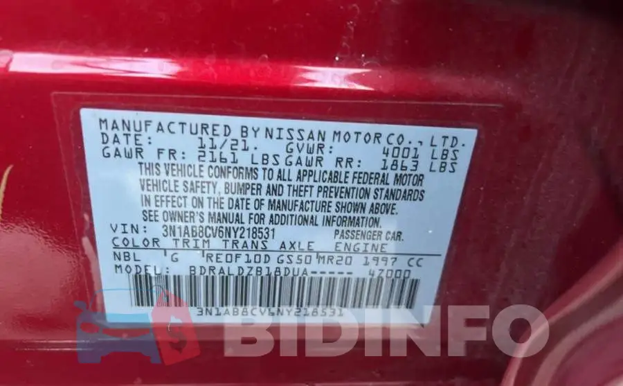 3N1AB8CV6NY218531 Photo# 10