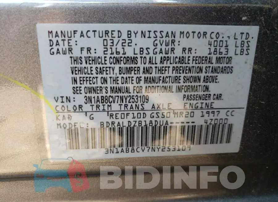 3N1AB8CV7NY253109 Photo# 12