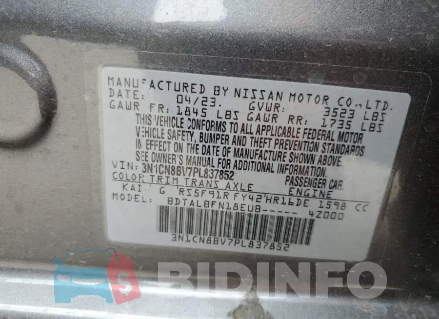 3N1CN8BV7PL837852 Photo# 13