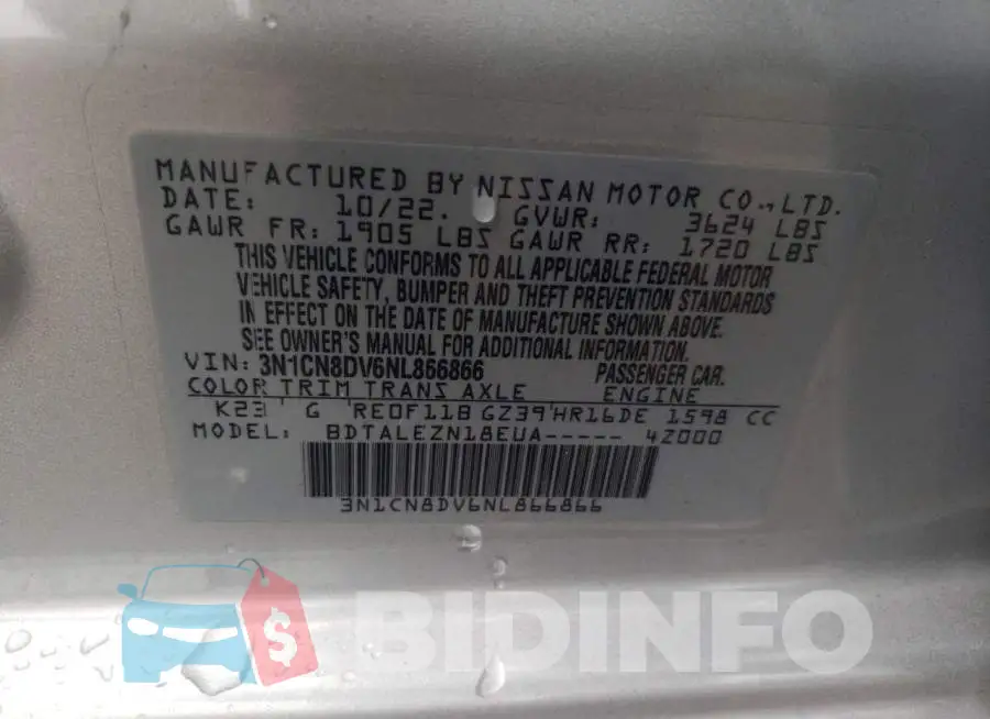3N1CN8DV6NL866866 Photo# 12