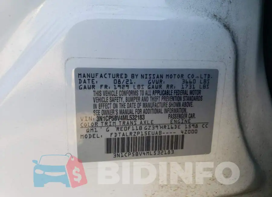 3N1CP5BV4ML532183 Photo# 12