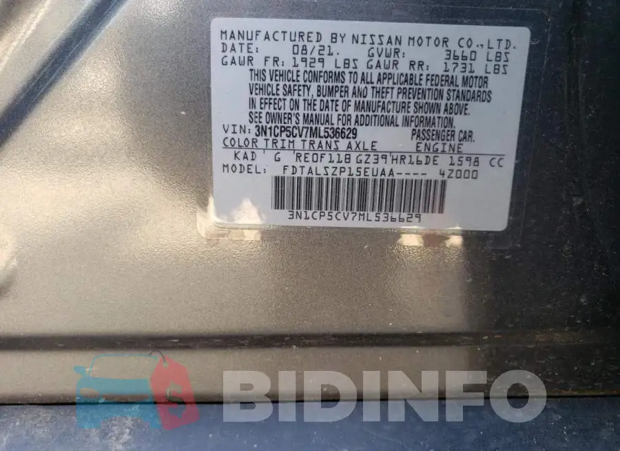 3N1CP5CV7ML536629 Photo# 13