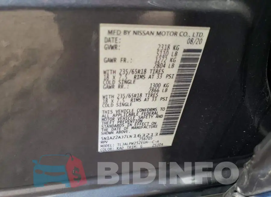 5N1AZ2AJ7LN163213 Photo# 12