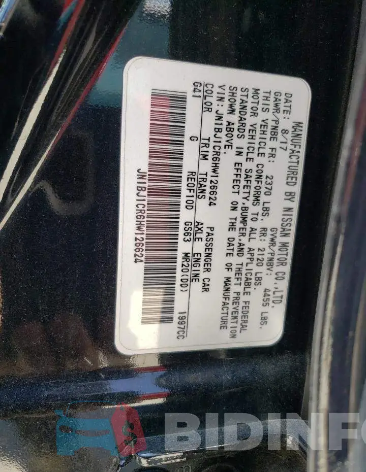 JN1BJ1CR6HW126624 Photo# 14