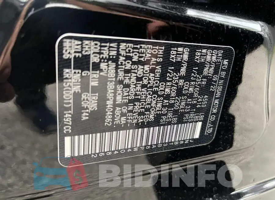 JN8BT3BA8PW404862 Photo# 10