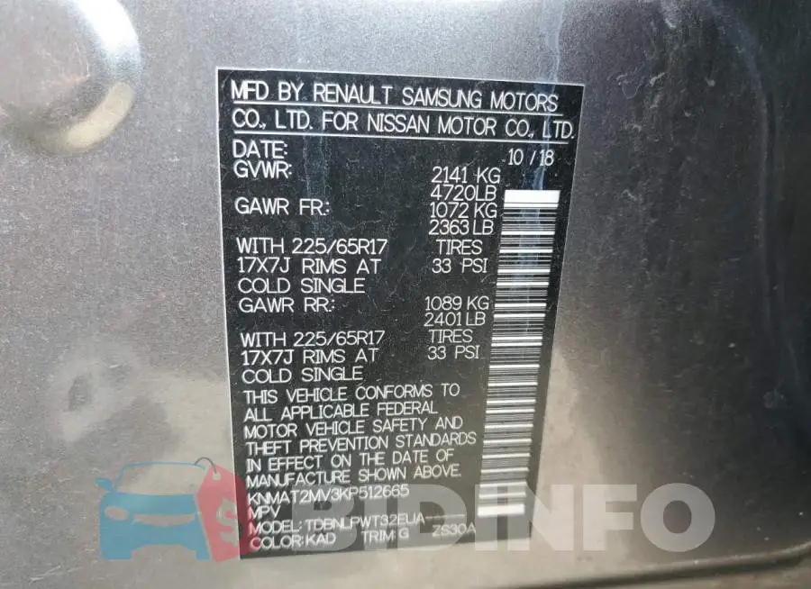 KNMAT2MV3KP512665 Photo# 12