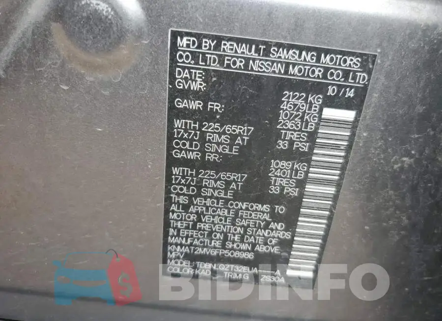 KNMAT2MV6FP508986 Photo# 12