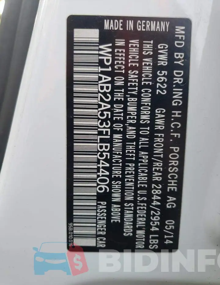 WP1AB2A53FLB54406 Photo# 13