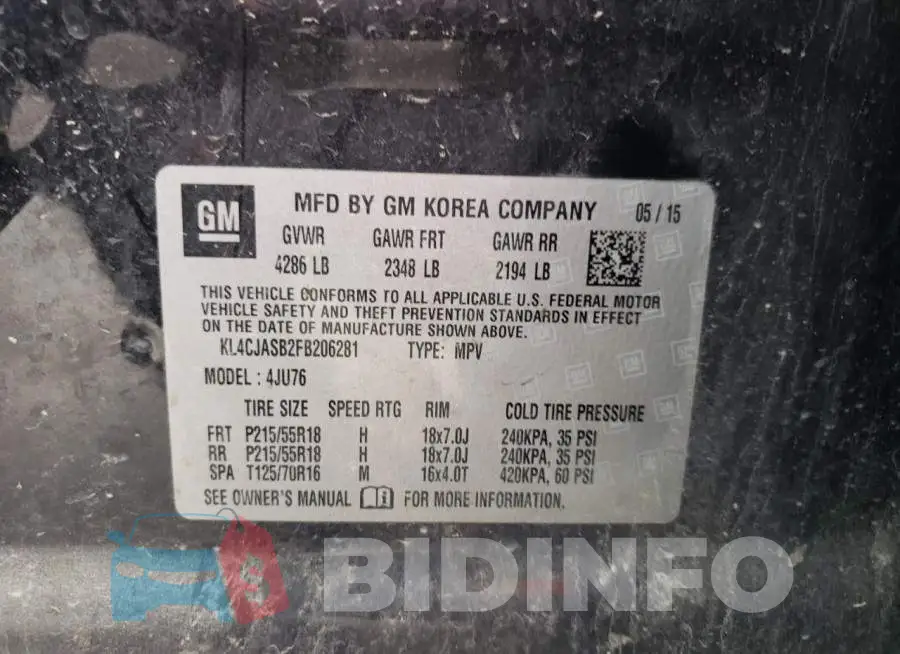 KL4CJASB2FB206281 Photo# 13