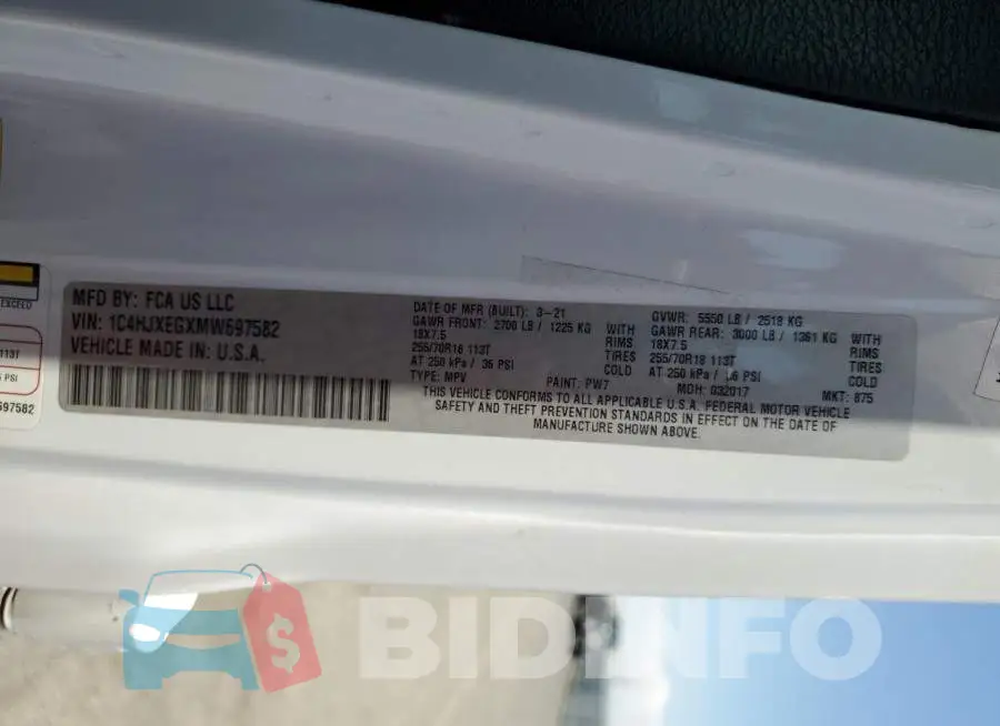 1C4HJXEGXMW697582 Photo# 12