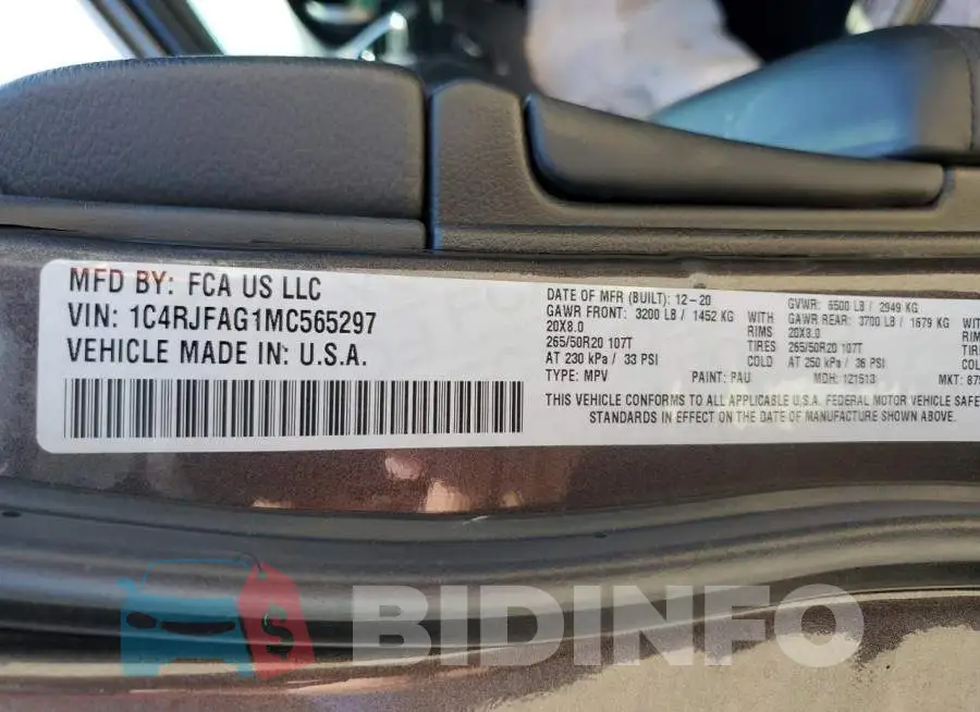 1C4RJFAG1MC565297 Photo# 13