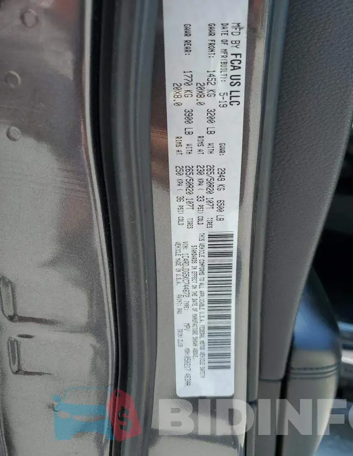 1C4RDJDG5KC744672 Photo# 13