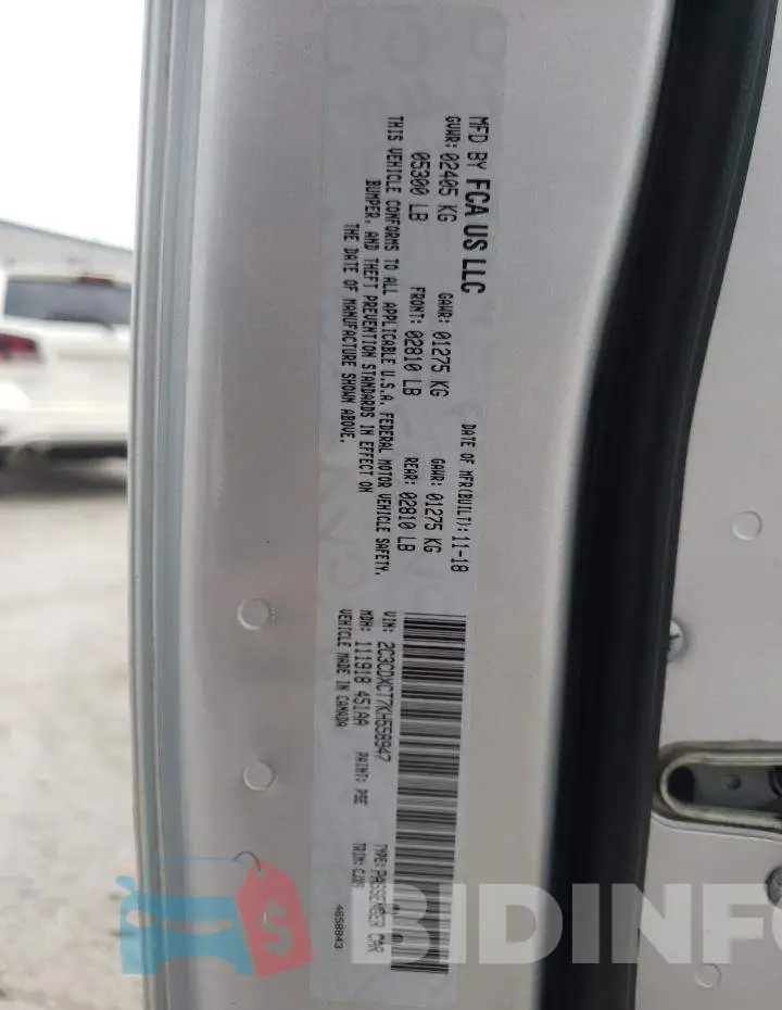 2C3CDXCT7KH558947 Photo# 12
