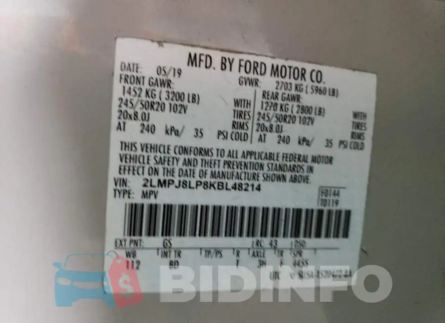 2LMPJ8LP8KBL48214 Photo# 13