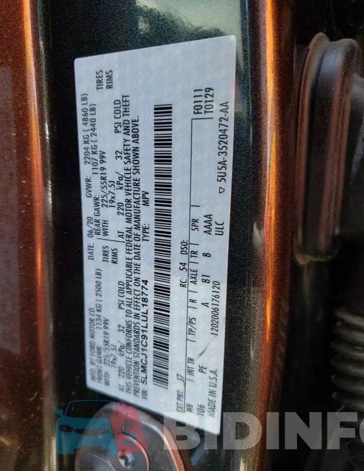 5LMCJ1C91LUL18774 Photo# 14