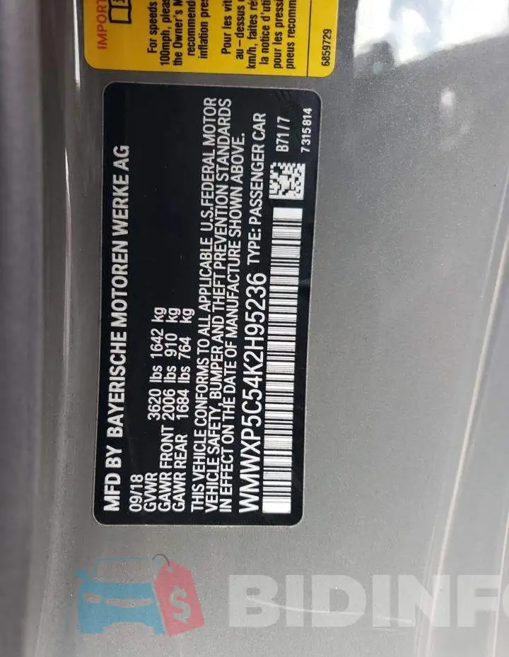 WMWXP5C54K2H95236 Photo# 12