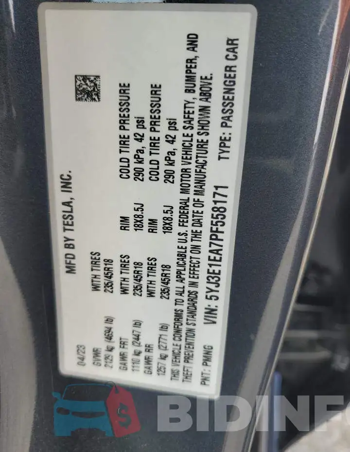 5YJ3E1EA7PF558171 Photo# 12