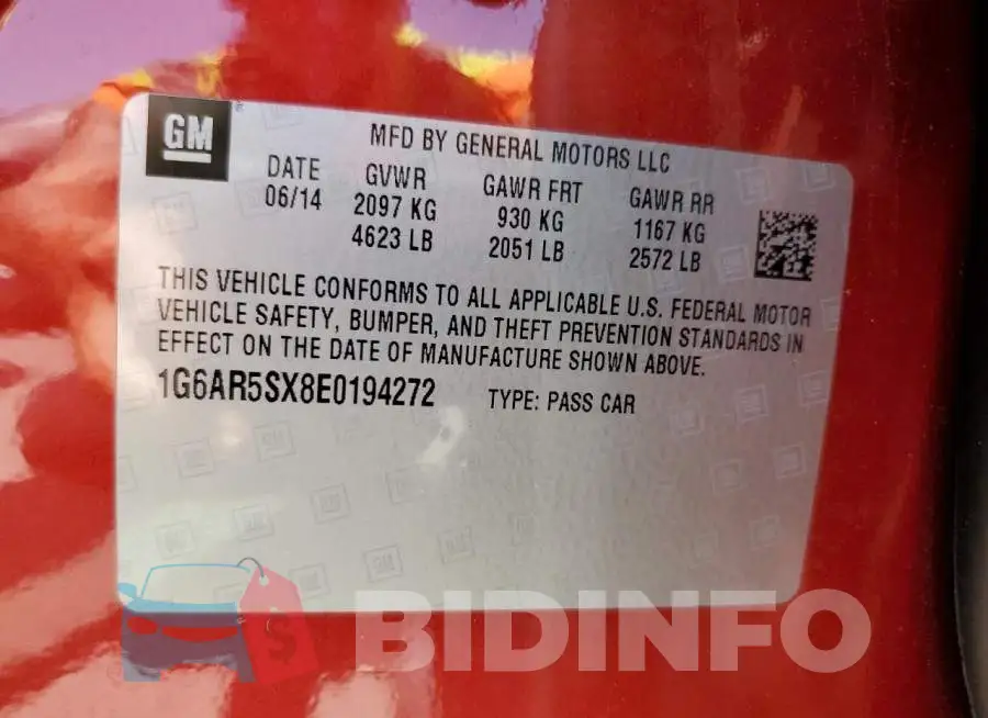 1G6AR5SX8E0194272 Photo# 12
