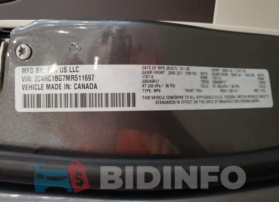 2C4RC1BG7MR511697 Photo# 13
