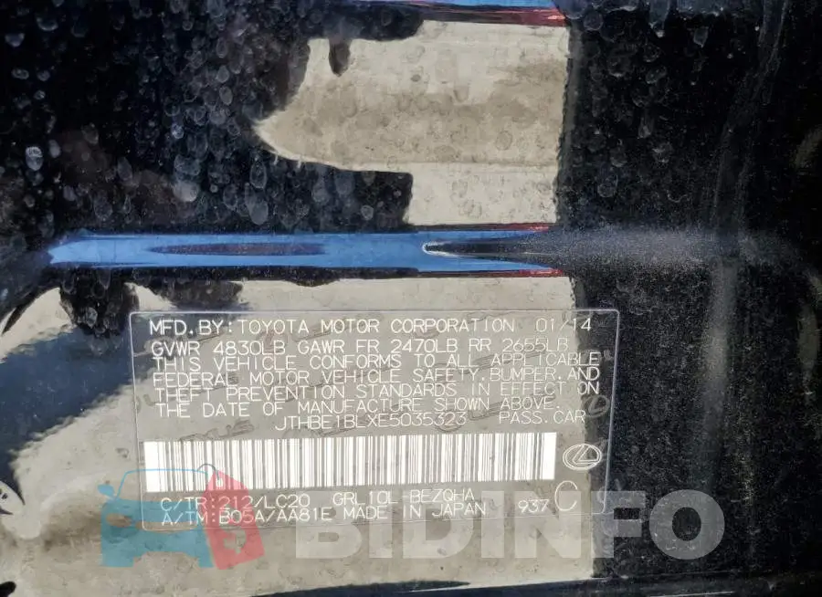 JTHBE1BLXE5035323 Photo# 12