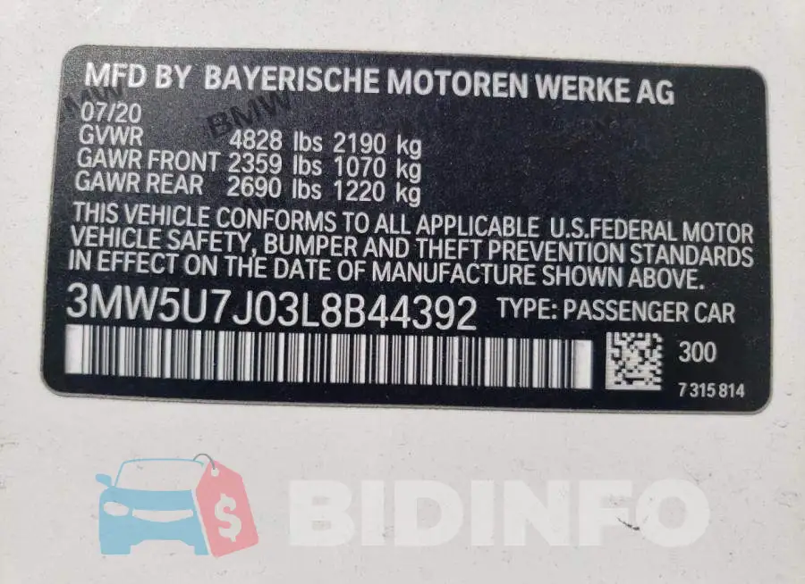 3MW5U7J03L8B44392 Photo# 12