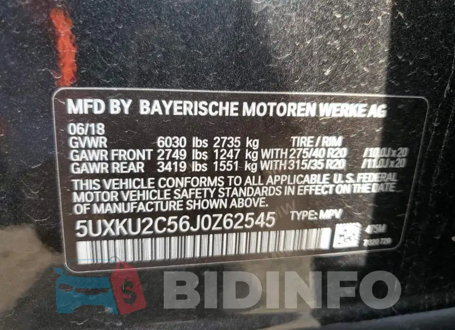 5UXKU2C56J0Z62545 Photo# 13