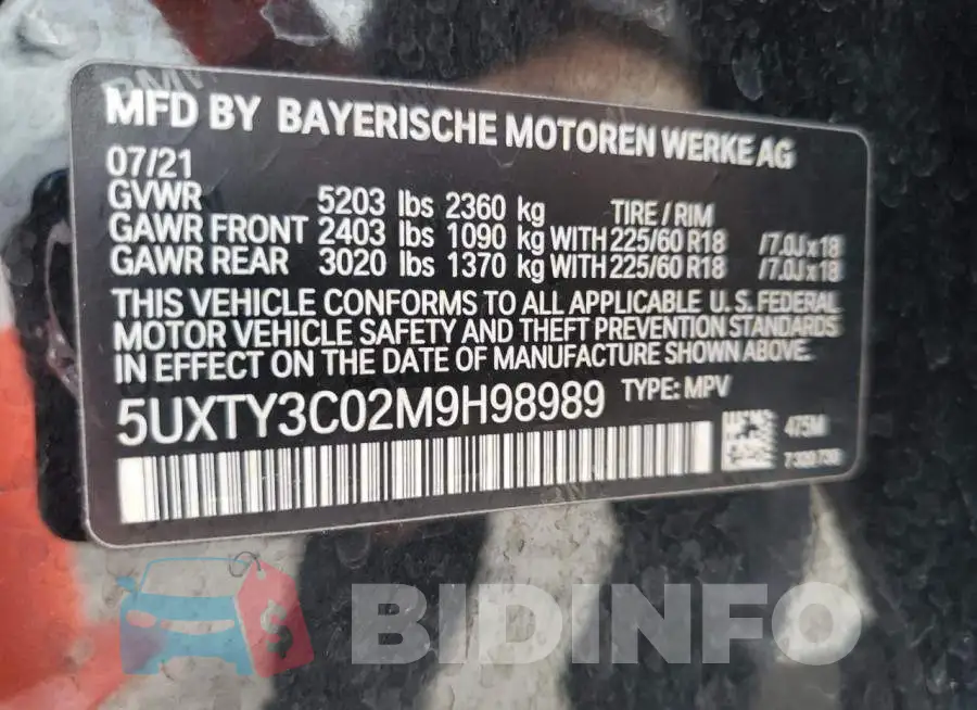 5UXTY3C02M9H98989 Photo# 13
