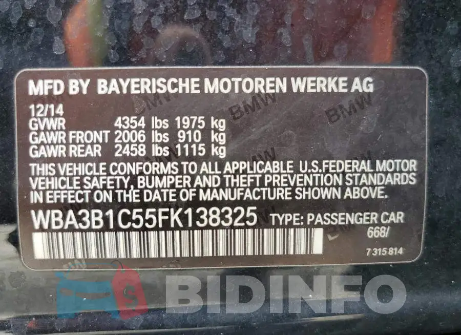 WBA3B1C55FK138325 Photo# 12