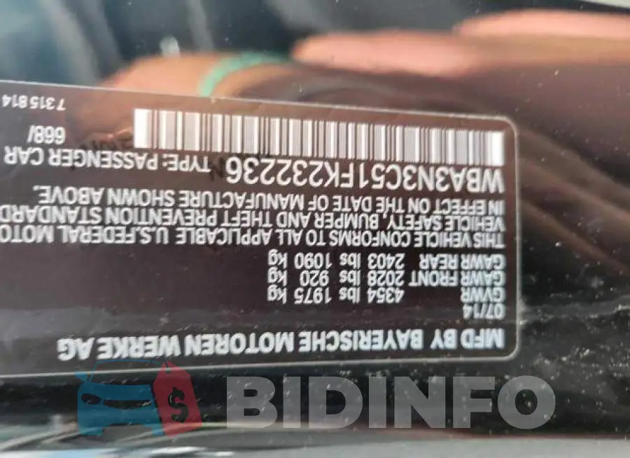 WBA3N3C51FK232236 Photo# 10