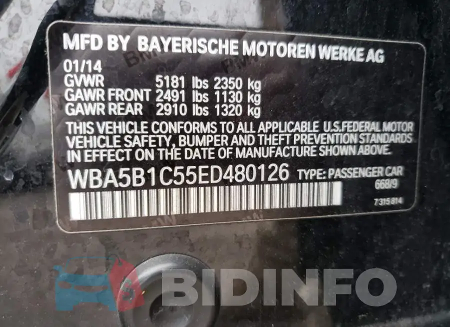 WBA5B1C55ED480126 Photo# 12