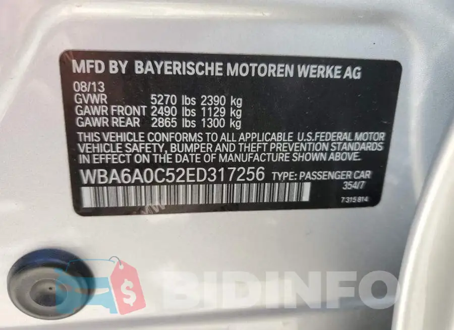 WBA6A0C52ED317256 Photo# 12