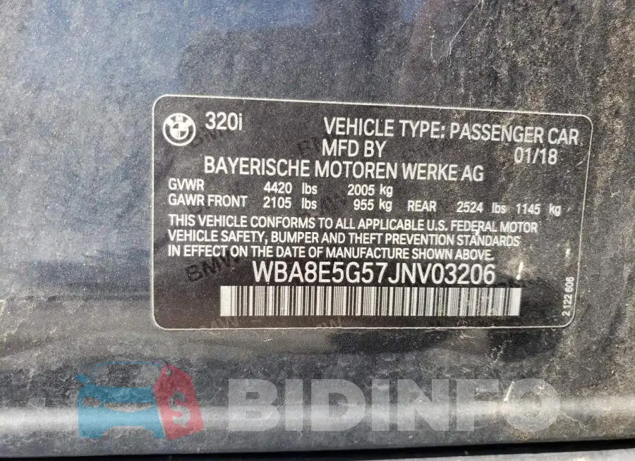 WBA8E5G57JNV03206 Photo# 12