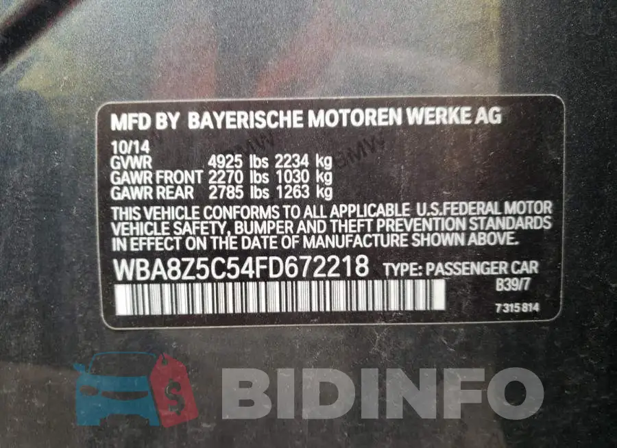WBA8Z5C54FD672218 Photo# 12