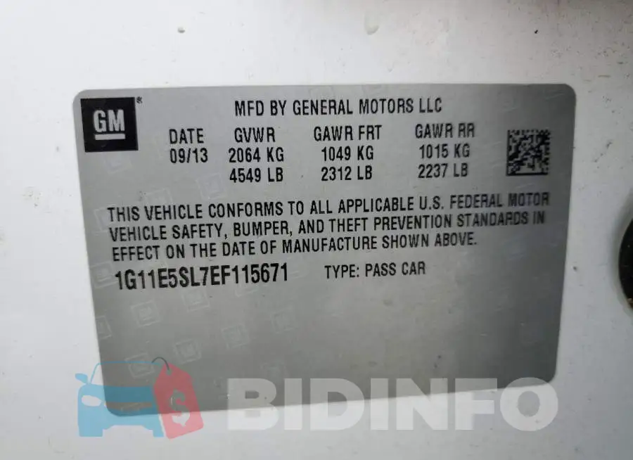 1G11E5SL7EF115671 Photo# 13